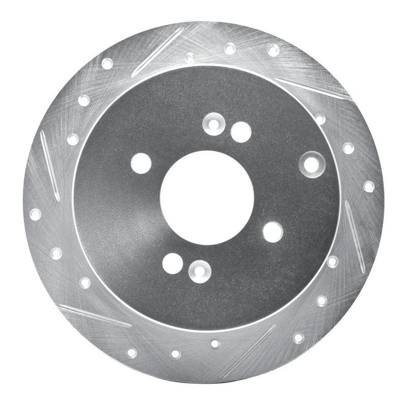 Dodge Attitude Brake Rotor (1) - Rear Left - R1 Concepts - Drilled & Slotted - Silver - `06-`12